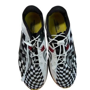 Checkered Athletic Sneakers with Red Details